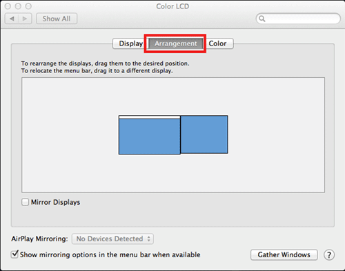 Display Arrangement Settings